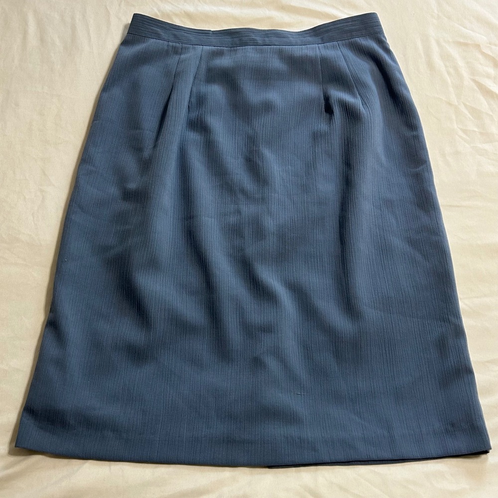 Vintage Toni Garment for CC Magic Blue Textured Pencil Skirt Size 14 Made in USA